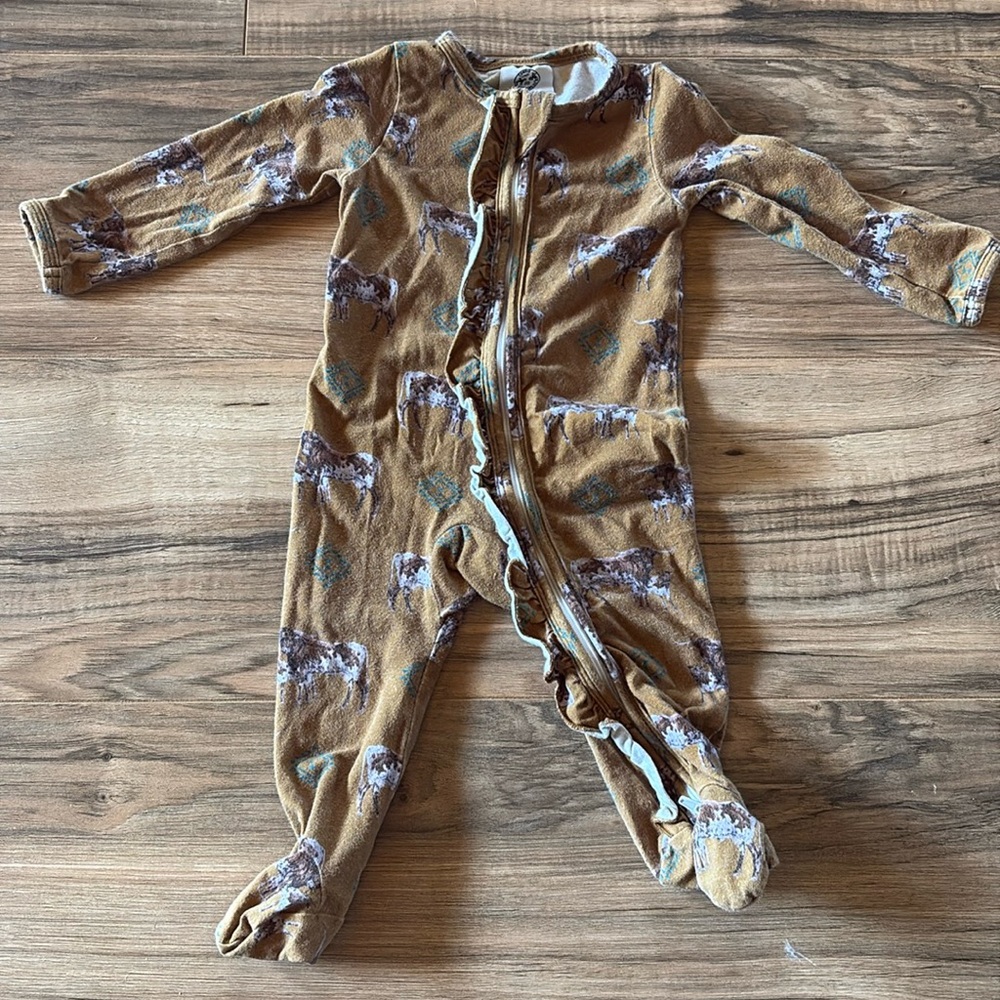 Baby girls Western Footie Pajamas
